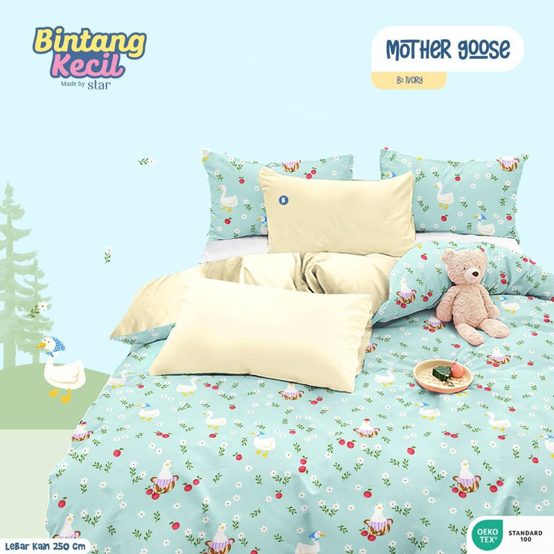 Sprei Set Premium Katun STAR Motif Mother Goose