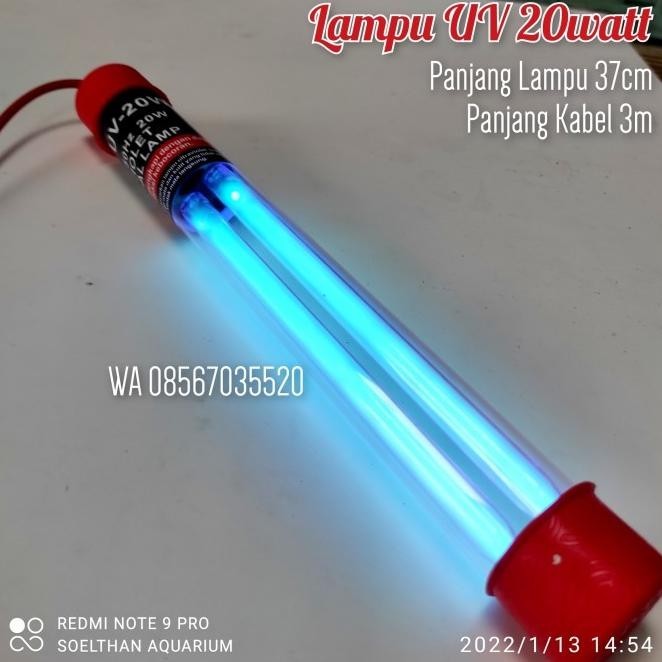 Lampu Uv Penjernih Kolam Koi 20 Watt Panjang 37 Cm