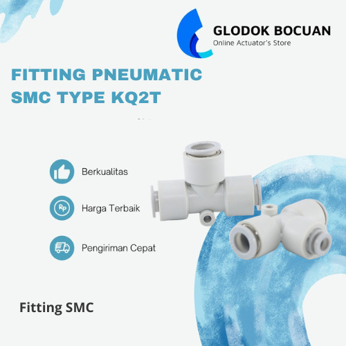 KQ2T 08-00 Fitting Tee Slip Lock Selang 8mm x 8mm x 8mm SMC