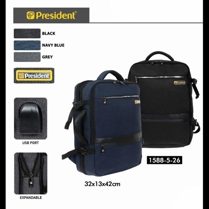 TAS LAPTOP BACKPACK PREMIUM PRESIDENT 1588-5 DISCOUNT HARGA TERMURAH