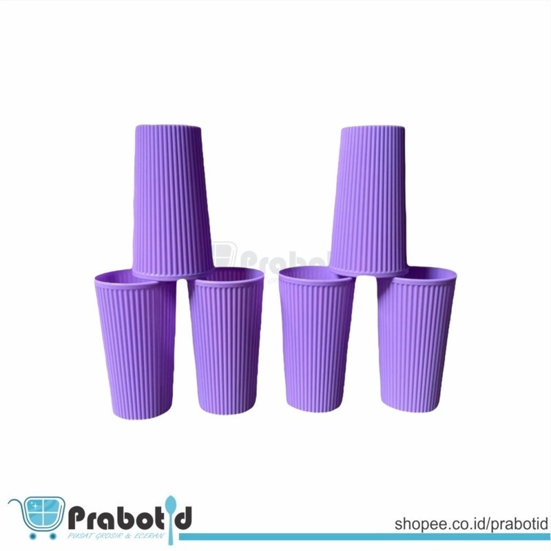 Dapatkan Prabotid Gelas Plastik 400Ml / Gelas Plastik Bambu / Gelas Plastik Lilac / Gelas Lucu /