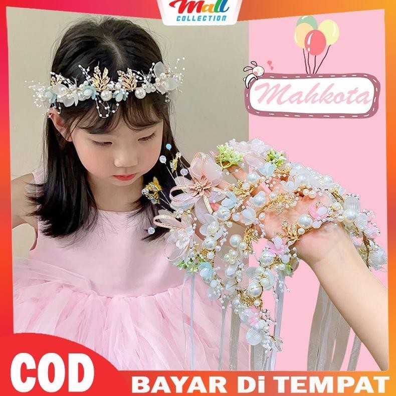 Viral Mall Bondu Mahkota Anak Perempuan Bando Korea Bunga Mutiara Crown Wanita Dewasa Princess Canti