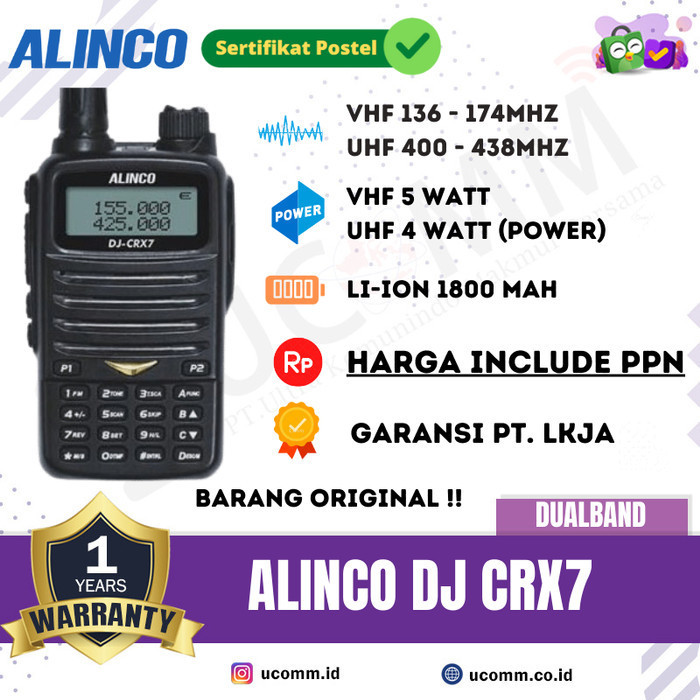{SyaneShop} Alinco DJ CRX7 DJ-CRX7 CRX-7 Dualband Garansi Resmi Berkualitas