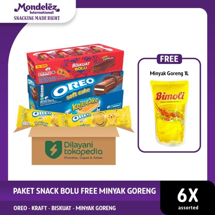 

HEMAT Paket Snack Oreo Kraft dan Biskuat - Free Minyak Goreng