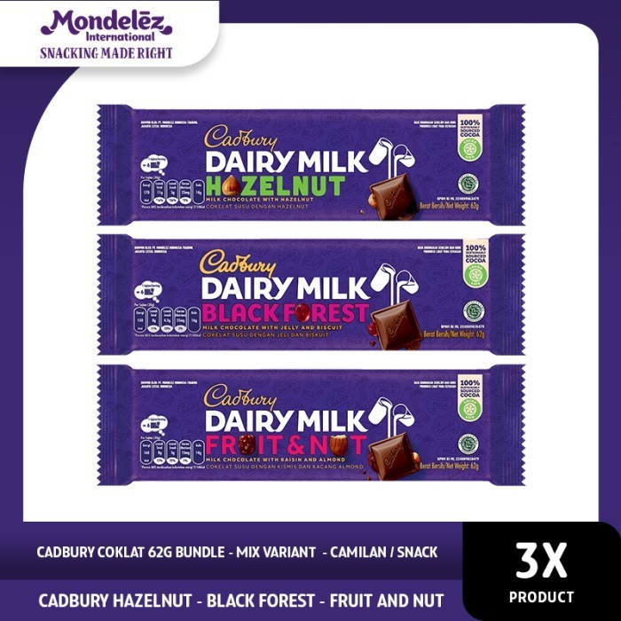 

DISKON Cadbury Coklat 62g Bundle - Mix Variant - Camilan / Snack