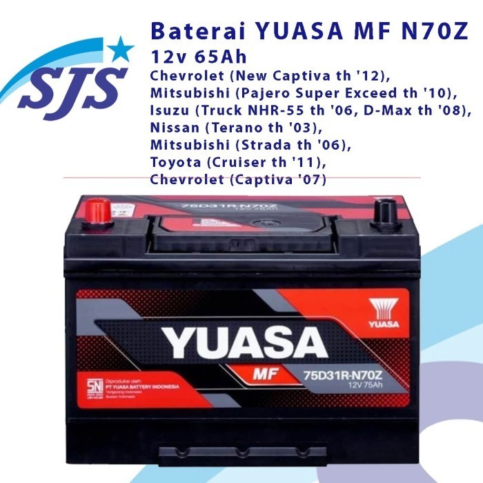 Terlaris Aki mobil Yuasa MF N70Z 12v 75ah kering SALE