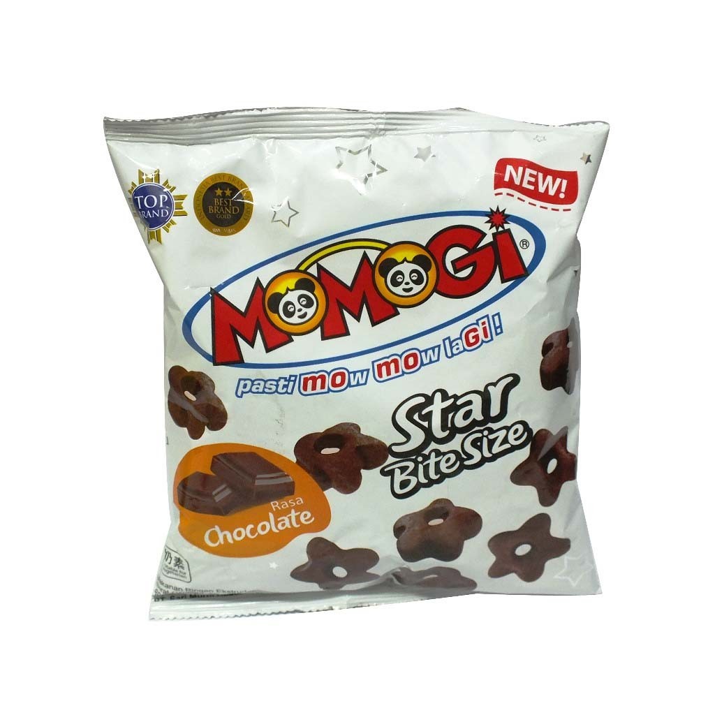 S03166 MOMOGI STAR BITE SIZE CHOCOLATE SNACK 50GR MAJU BERSAMA (20250520)