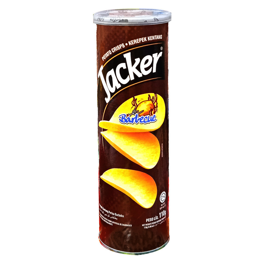 S41386 JACKER POTATO CRISPS BARBECUE SNACK MALAYSIA 100GR MAJU BERSAMA (20251203)