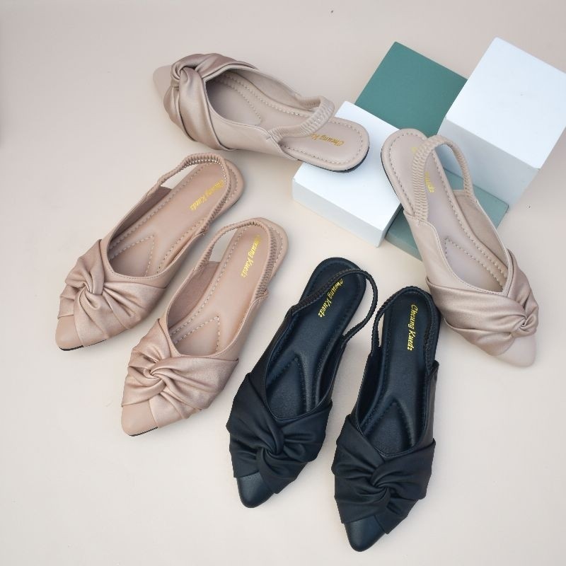 Flatshoes Wanita Elegan // SEPATU BALET ANGGREK FLATSHOES TALI BELAKANG