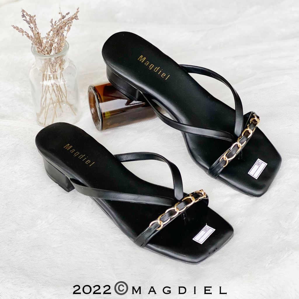 Flatshoes Kantor Formal // Magdiel - Myra Heels Wanita / Sandal Wanita Hak Tahu 3 cm