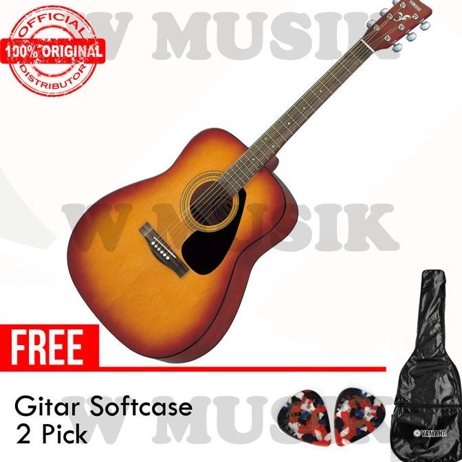 Yamaha Gitar F310 / F 310 - Tobacco Brown Sunburst + Softcase & 2 Pick