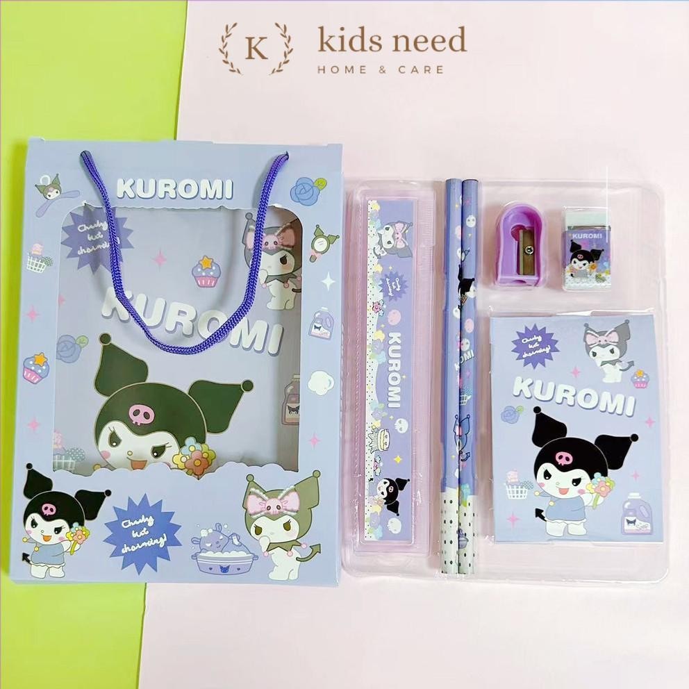

Original Alat Tulis Set 6 In 1 Karakter Kuromi Murah Lucu / Kotak Pensil Anak Set Stationery Untuk Hadiah Anak Sekolah Sanrio