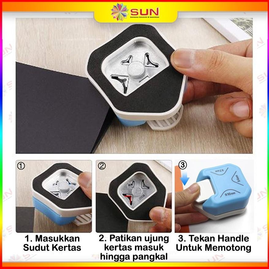 

Ready Round Corner Cutter 3 In 1 Pemotong Sudut Corner Puncher Rounder Pemotong Ujung Kertas Plastik Pembolong Kertas