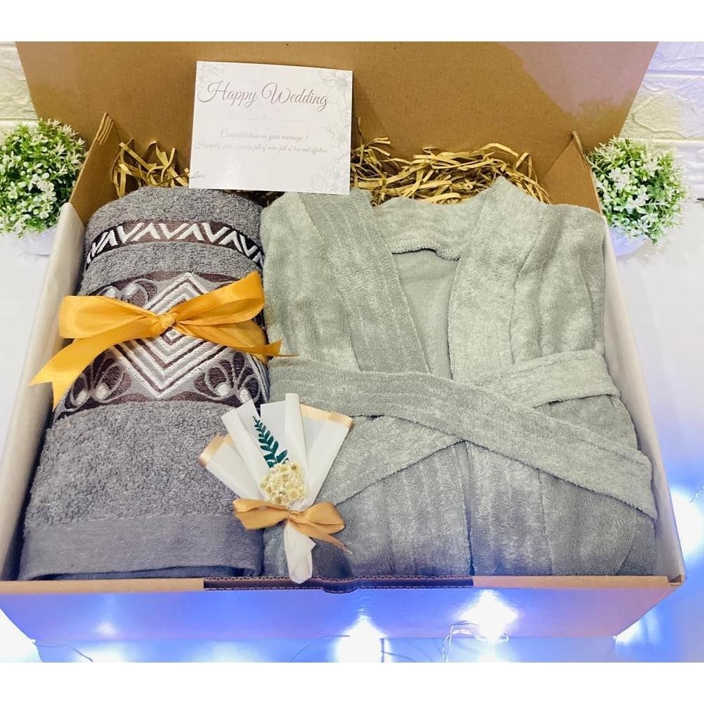 Kekinian Hampers Handuk Kimono Mandi / Seserahan Handuk Kimono Set / Kado Pernikahan Handuk Mandi Ki