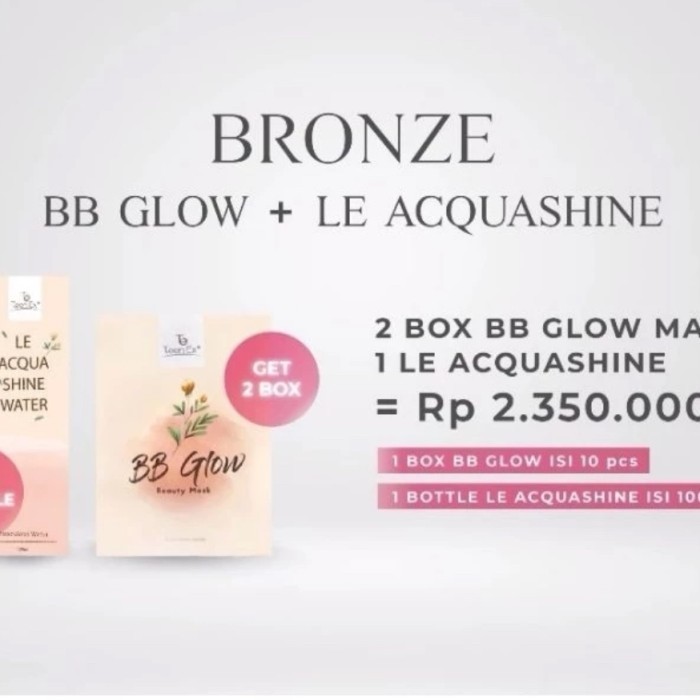BB GLOW BEAUTY MASK + ACQUASHINE PAKET LENGKAP (lifting mask L'viors)
