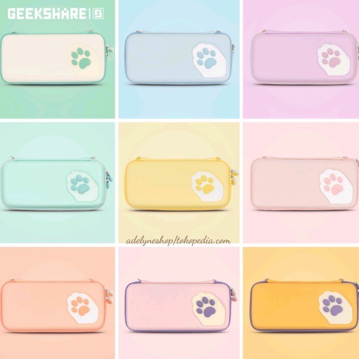 Case Carrying Bag Cat Paw by Geekshare Nitendo Switch