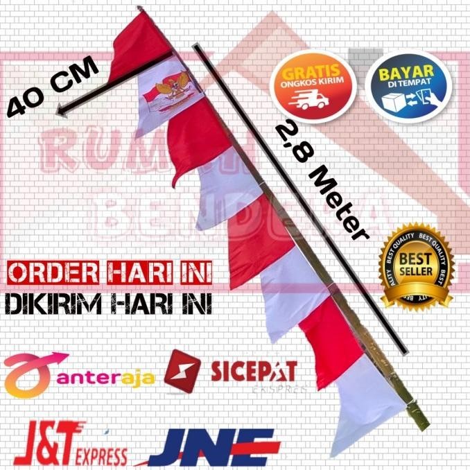 Bendera umbul umbul Merah Putih (10 pcs)