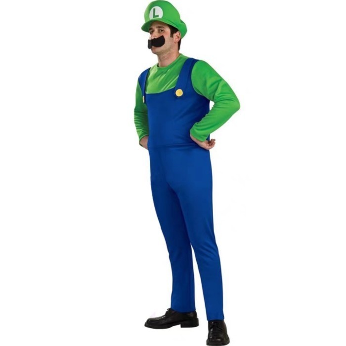 UNs Super Mario Bross Adult Costume Cosplay Halloween Kostum Pria