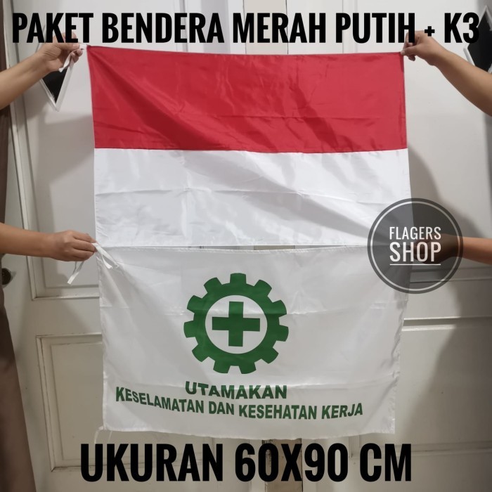 

Terlaris [PAKET] BENDERA MERAH PUTIH + BENDERA K3 UKURAN 60x90 CM SALE