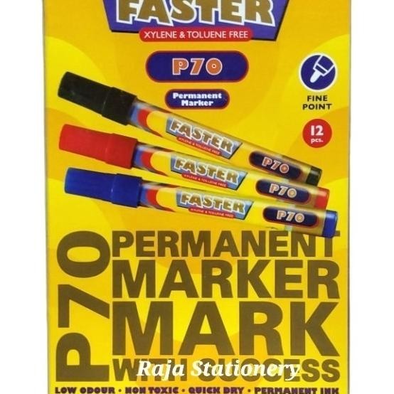 

Faster Permanent Marker P70 Bla Spidol Permanent Hitam [12Pcs]