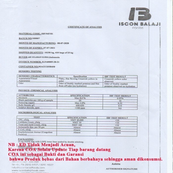 

Terbaru Ags- Potato Flakes Halus 1 Kg / Organic Potato Powder 1 Kg /Mashed Promo Ready Stok