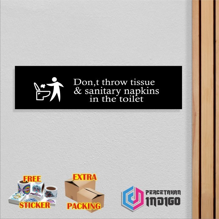 

Murah Papan tanda akrilik sign board di larang buang tissue Elegan