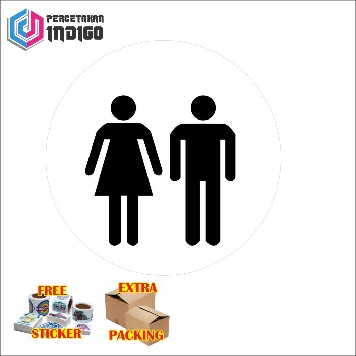 

Promo papan tanda sign board bulat toilet man & women putih Keren