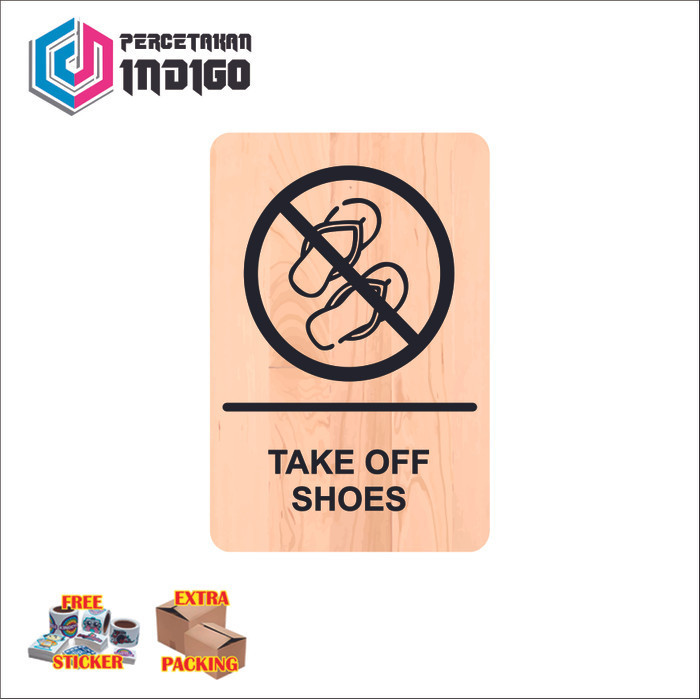 

Grosir sign board papan signage take of shoes Keren