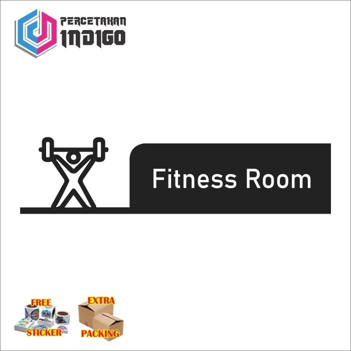 

Grosir sign papan akrilik acrylic hitam fitness room Elegan