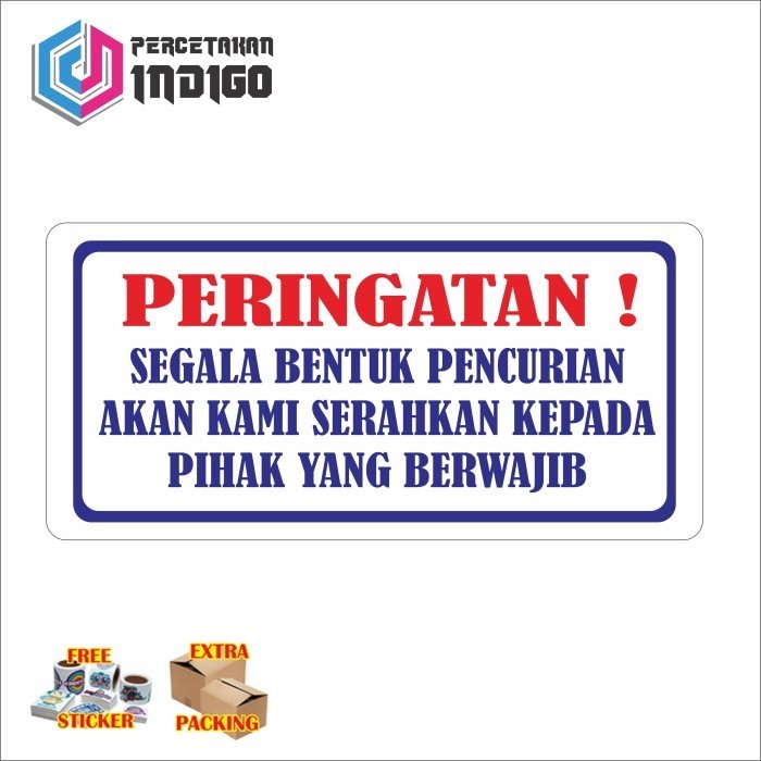 

Promo sign papan akrilik acrylic peringtan segala bentuk pencurian Keren