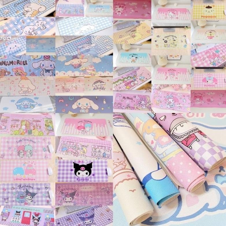 

ul-64 Alas Meja Tatakan Panjang Karakter Cinnamoroll Hello Kitty Pompompurin Pochacco Melody Little Twin Stars Kuromi Sanrio Original