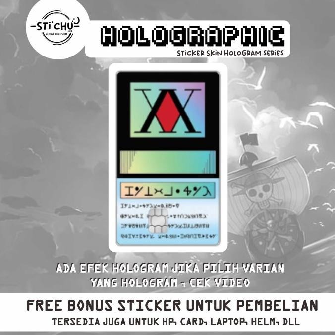 

Sticker Kartu Atm Skin Card Hunter X hunter HOLOGRAM by Stichu Evvarisk