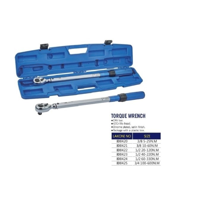 Produk Kunci Torsi Moment Torque Wrench Kunci Momen Torsi 100-600NM 800425