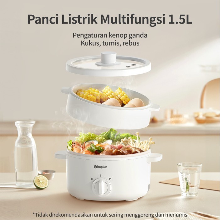 Simplus Panci Listrik Serbaguna Panci Elektrik Steamer Low Watt 630W