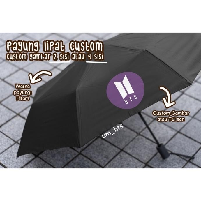 Rb001 Custom Payung Lipat Tema Gambar Bts Bt21 / Desain
