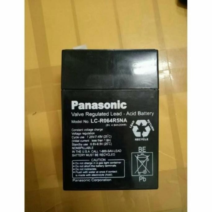 Aki Kering Panasonic Kw 6Volt 4.5Ah Buat Lampu Emergency /Baterai Nya