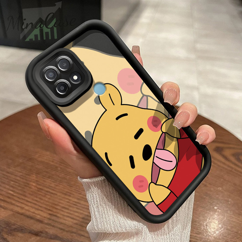 Casing Hp OPPO A15 A15s A35 Case Kartun Bear Transparan Kesing Silikon Penutup Belakang Cesing Kamer