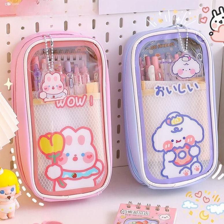 

VIRAL Dilengkapi dengan liontinPencil Case Kotak Pensil Cute Tempat Pencil Fashion Korea Tempat Alat Tulis Kawaii Pencil Tempat Pensil Lucu Anak Cases Large Capacity Box for Girls Office Student Stationery Organizer My56