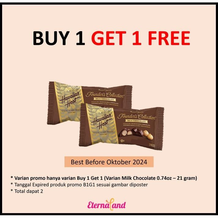 

Hawaiian Host Founders Collection Milk Chocolate 0.74 Oz - Impor Usa