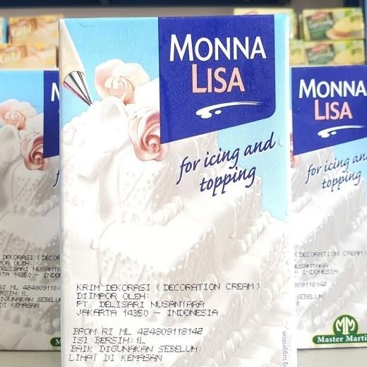 Monalisa Whipping Cream 1Liter / Monnalisa Whip Cream Cair 1Liter