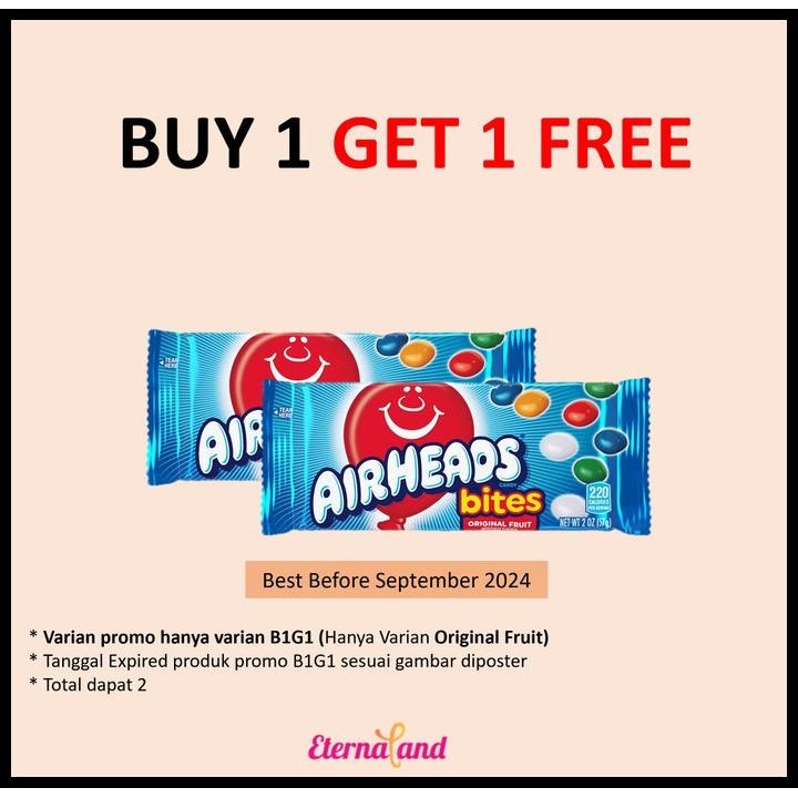 

Airheads Bites Candy - Permen Airheads Impor Usa