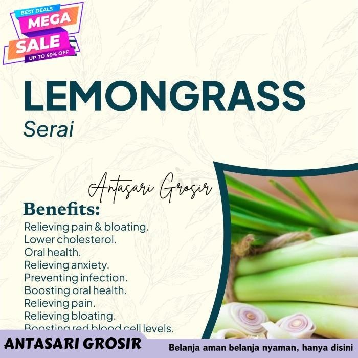 

LEMONGRASS 25 TEA BAGS TEH SERAI SERE SEDUH PURE ORGANIC 100% KUALITAS TERBAIK!!!!