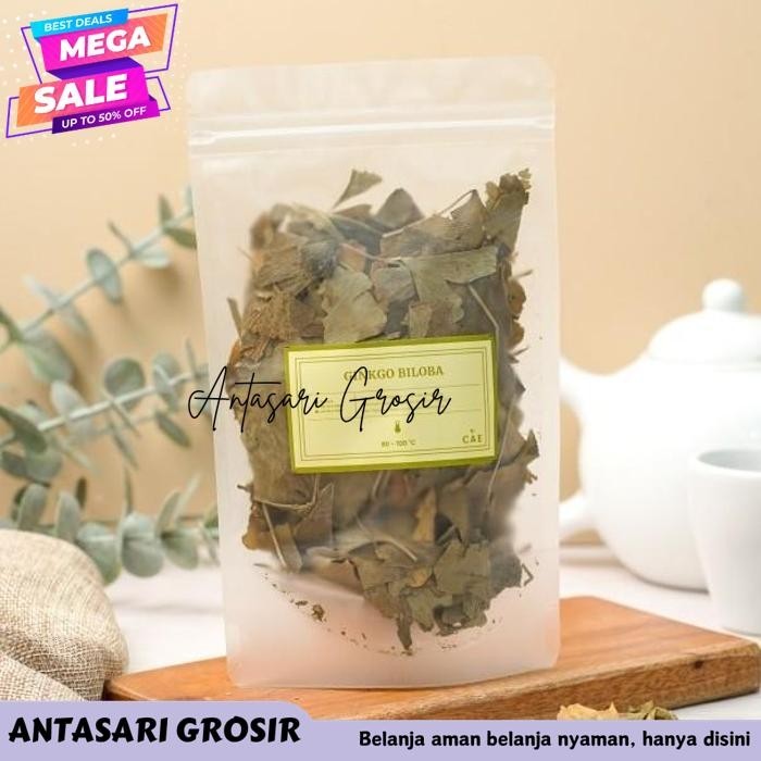 

GINKGO BILOBA LEAF DAUN GINGKO BILOBA DAUN PAT KO TEH HERBAL 10-100 GR BEST SELLER!!