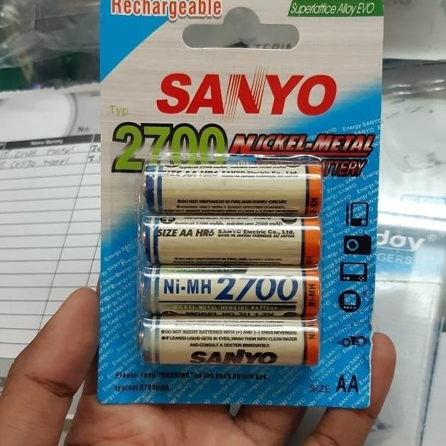 Baterai Batre Batrai Sanyo AA A2 Rechargeable 2700 mAh Isi 4