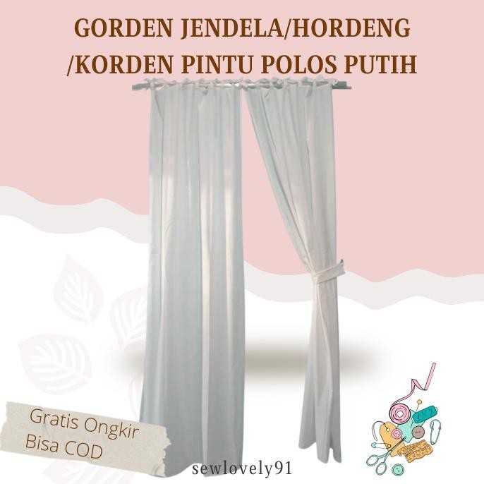 Terbaik Gorden / Hordeng / Korden / Jendela / Pintu Polos Putih Terbaik