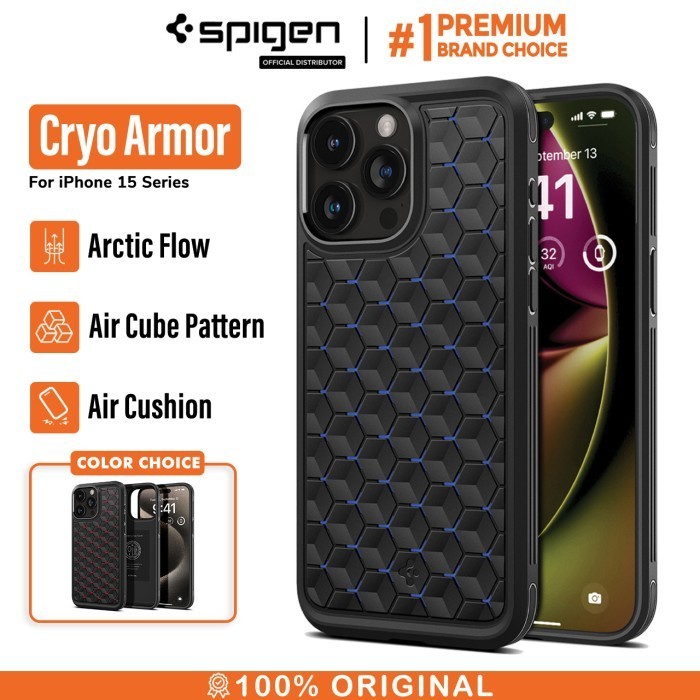 BERMUTU Case iPhone 15 Pro Max Plus Spigen Cryo Armor Cooling Gaming Casing