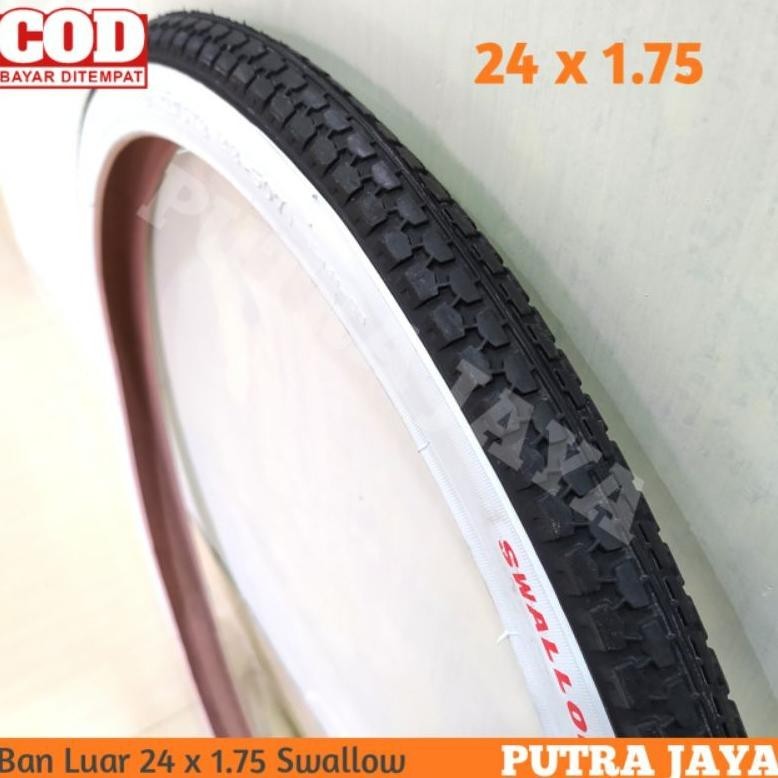 sava-   Sale Ban Sepeda 24 x 1.75 Luar Dalam SWALLOW DELI TIRE Ukuran 24 x 1 75 Putih Sepeda Dewasa 