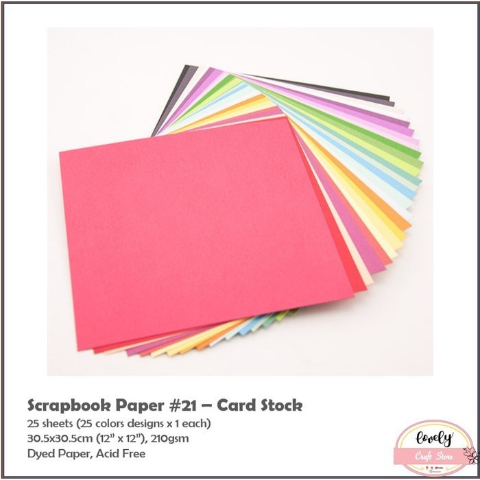 Ready 100% Kualitas 30Cm (12") Kertas Scrapbook Basic Cardstock Journal