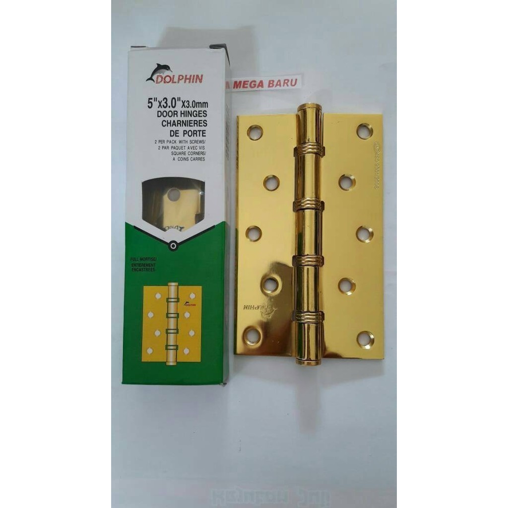 ENGSEL PINTU 5" DOLPHIN KUNING ASLI (TEBAL)