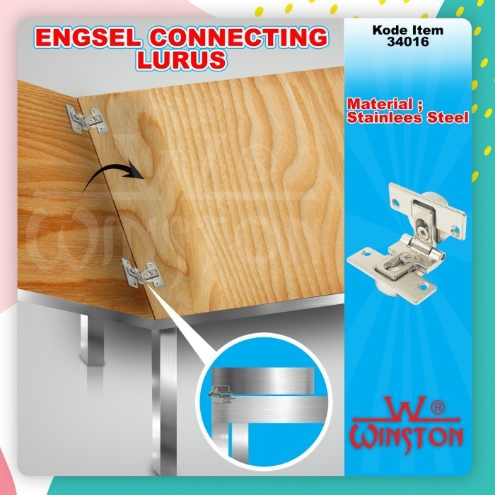 ENGSEL CONNECTING KAYU ADJUSTER PINTU KAYU LIPAT / 34016